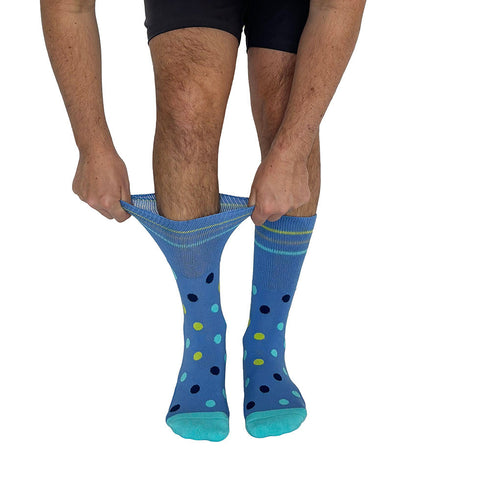 Polka Dots Navy + Teal Diabetic Socks